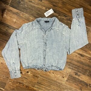 Splendid Lightweight Lyocell Denim Tie-Front Shirt – XS | Modern / Y2K Inspired